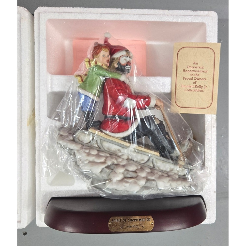 Emmett Kelly Jr. Flambro Spirit of Christmas VIII 12"X10" Figurine Limited Ed.
